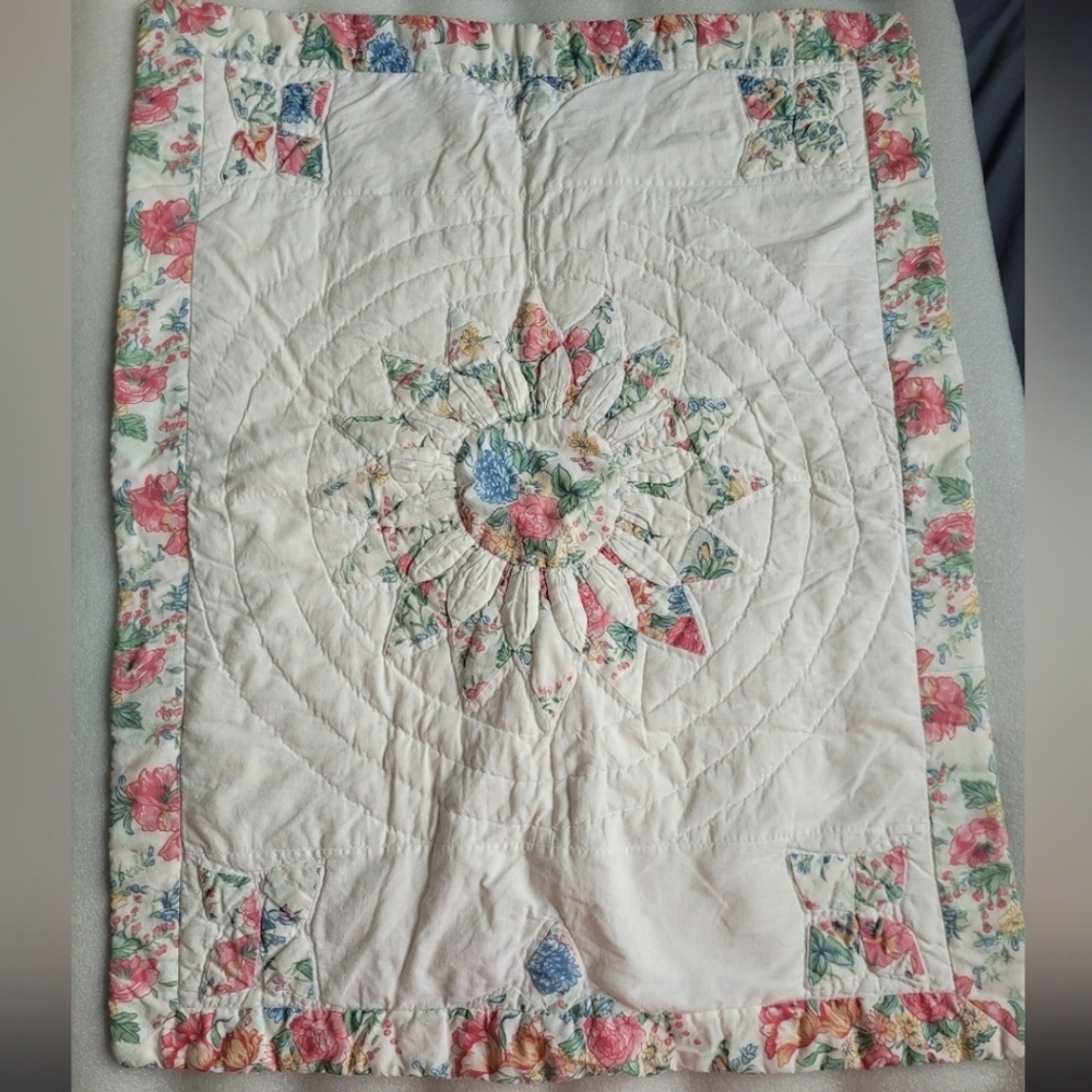 Set of 2 Vintage Patchwork Pillow Shams Floral Shabby Chic Cottagecore
